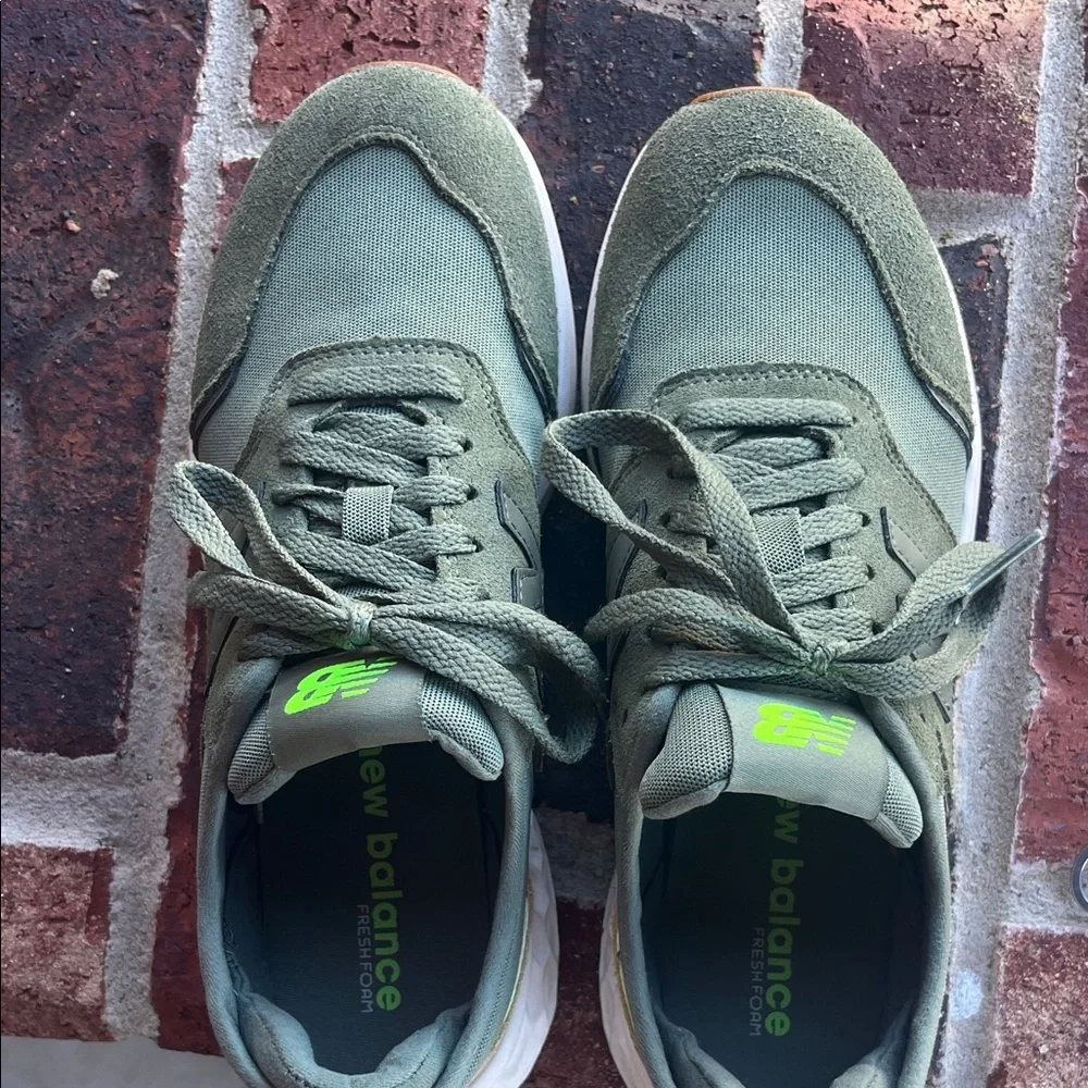 New Balance Olive Sneakers with Neon Highlights Fresh Foam x70 - Picture 9 of 10